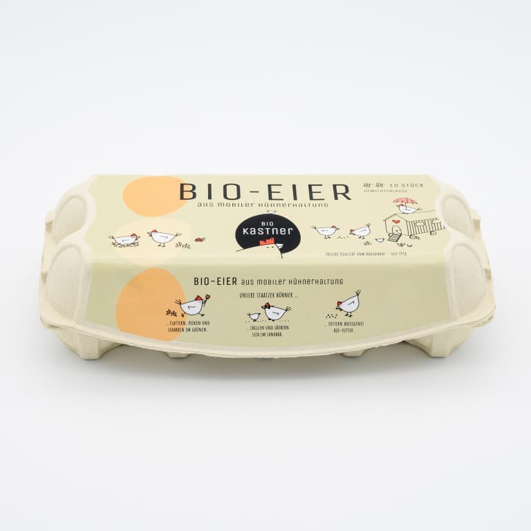 Bio-Eier aus mobiler Hühnerhaltung, Gewichtsklasse M, 10 Stück